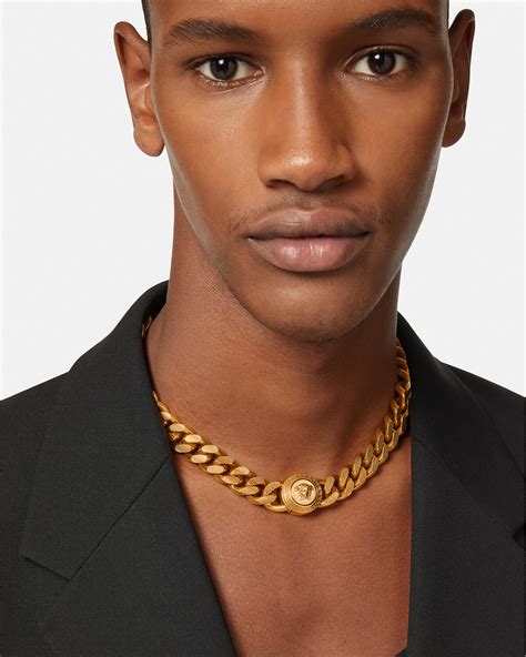 versace necklac men|Versace medusa necklace men's.